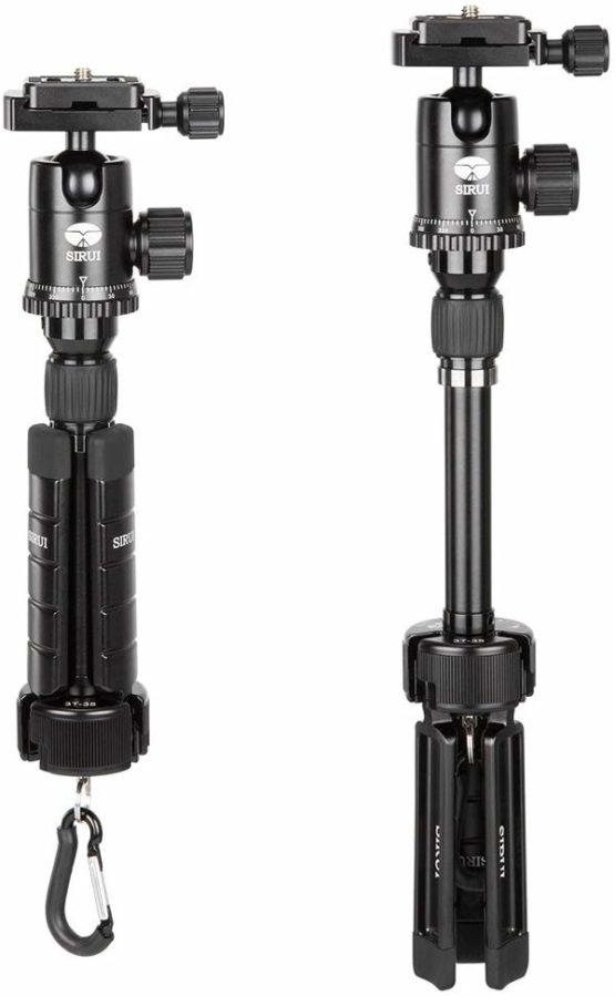 SIRUI 3T-35K Mini Tripod Aluminum Tabletop Handheld Tripod with Ball Head and Central Column Load Capacity Up to 4kgs, Black - Image 2