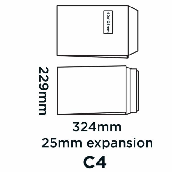 Blake Purely Packaging C4 324 x 229 x 25 mm 130 gsm Gusset Pocket Peel & Seal Window Envelopes (1992MW) Manilla - Pack of 125 - Image 2