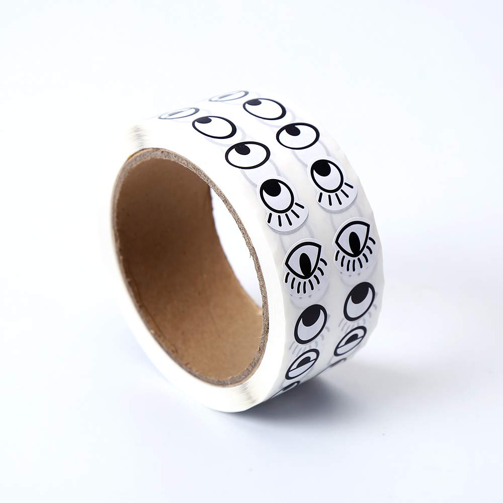 Black White Wiggle Eye Stickers Labels on a Roll -2000 Pcs, Multicolor - Image 2