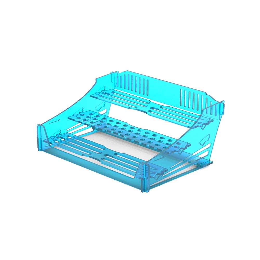 iQuatics Free standing Perspex Coral Reef Frag Rack for Aquarium 40cm, Blue, Clear Blue