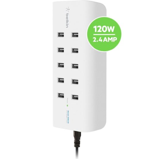Belkin Rockstar 10-Port USB-A Charger (10 x 2.4 A Fast Charging), White - Image 2