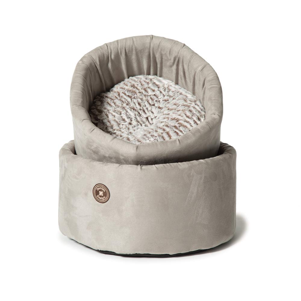 Danish Design Cosy Cat Bed Arctic Cream Fleece 51cm Medium, clear