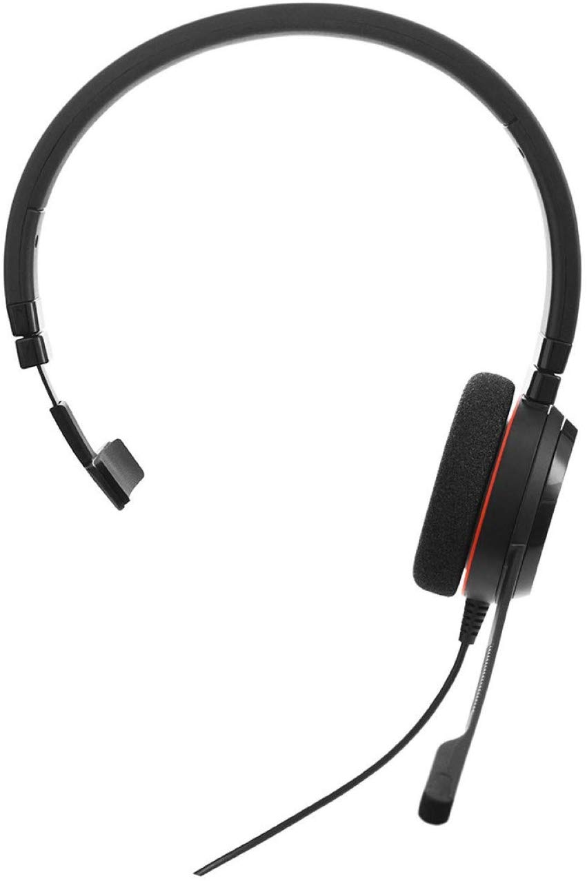 Jabra Evolve 20 UC Mono Headset, Unified Communications Headphones for VoIP Softphone with Passive Noise Cancellation