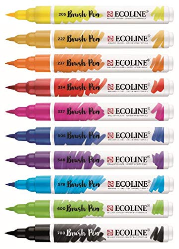 Talens Ecoline 10 brush pens, Pink, 10 count (Pack of 1) - Image 2