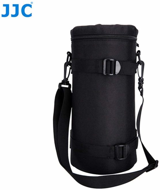 JJC DLP-7 130 x 310 mm Water Resistant Deluxe Lens Pouch with Strap - Black - Image 3