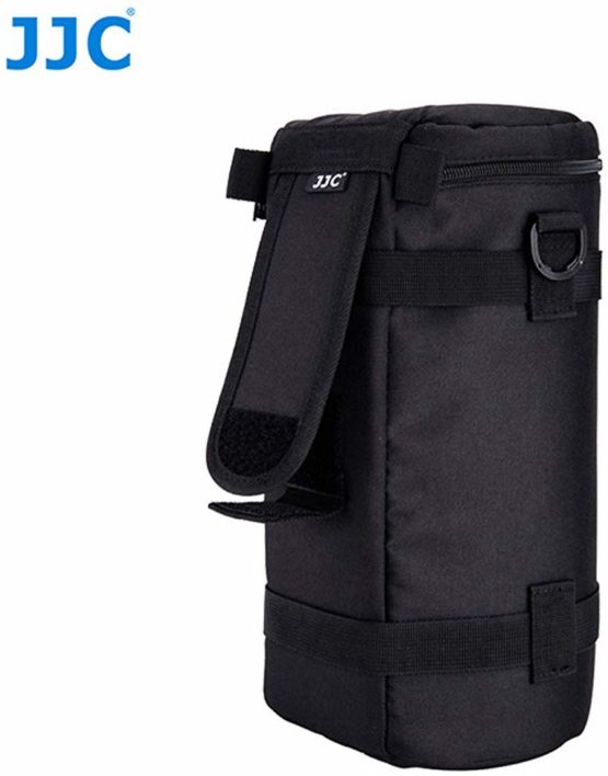JJC DLP-7 130 x 310 mm Water Resistant Deluxe Lens Pouch with Strap - Black - Image 4
