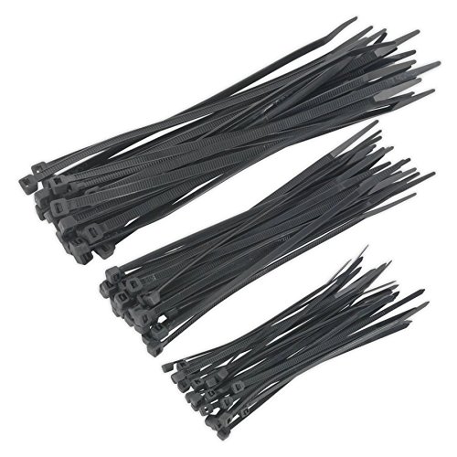 Sealey Ct75B Cable Ties Assorted Black 75Pc, White