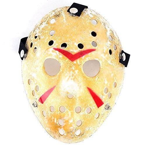 1PCS Cosplay Costume Mask Halloween Party Cool Mask Hockey Festival Mask, Gold, adult size