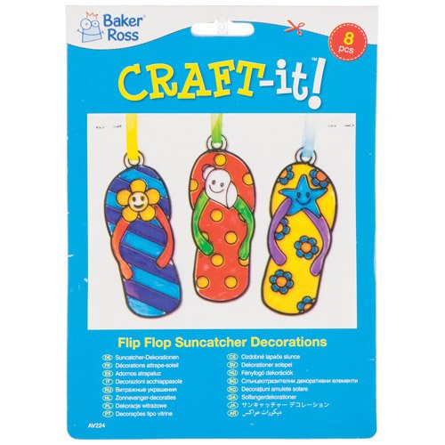 Baker Ross AV224 Flip Flop Suncatcher Decoration Set for Children to Design Decorate and Display - Image 4