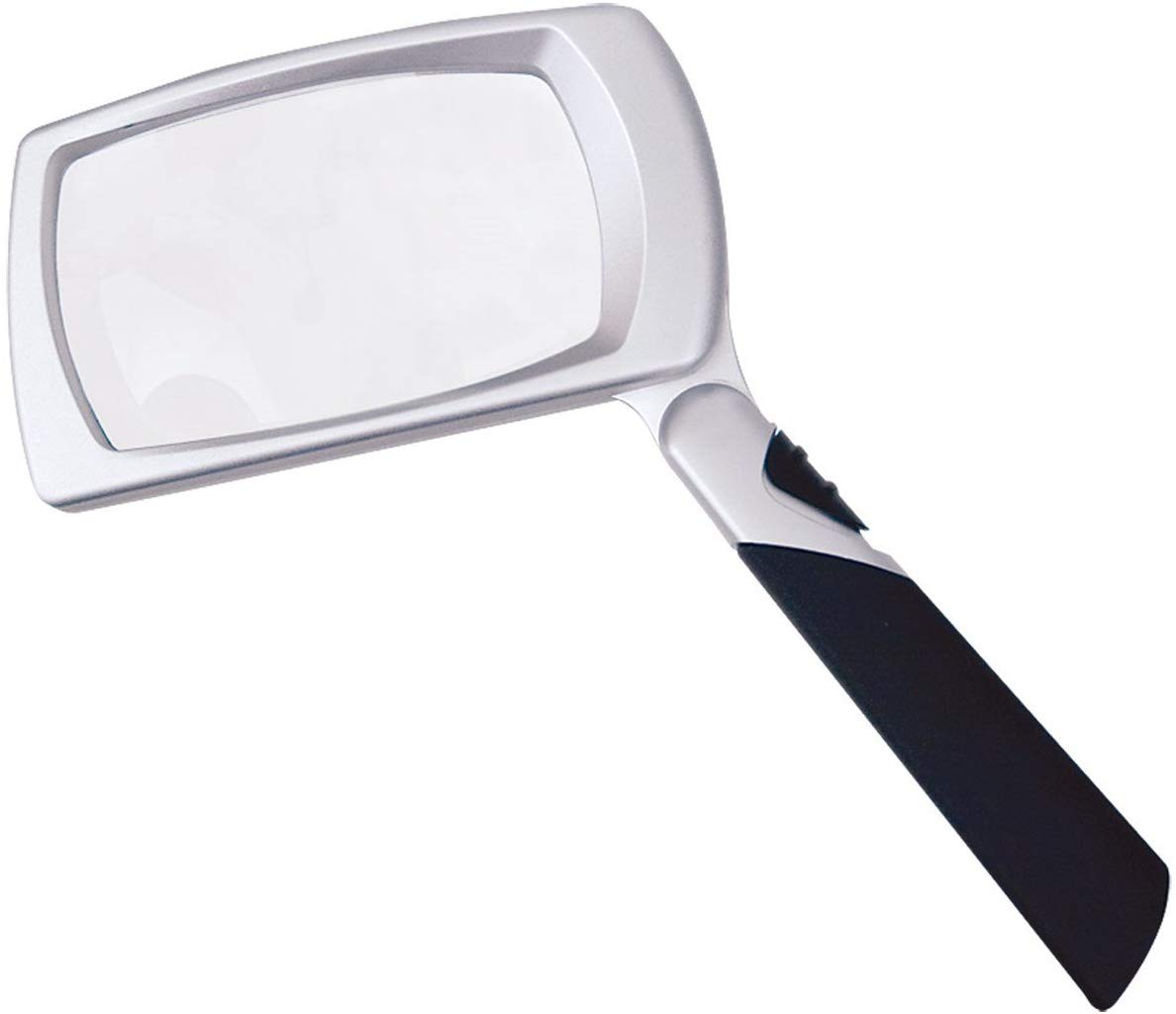 Folding LED Rectangular Magnifier, Long-Lasting LED Illumination, 3x Magnification, Reading Aid, Handle Folds Flat for Storage & Transport, Visual Impairment Aid, Handheld Magnifying Glass