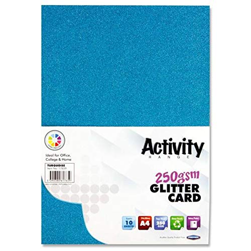 Premier Activity A4 250gsm Glitter Card - 10 Sheets, Turquoise