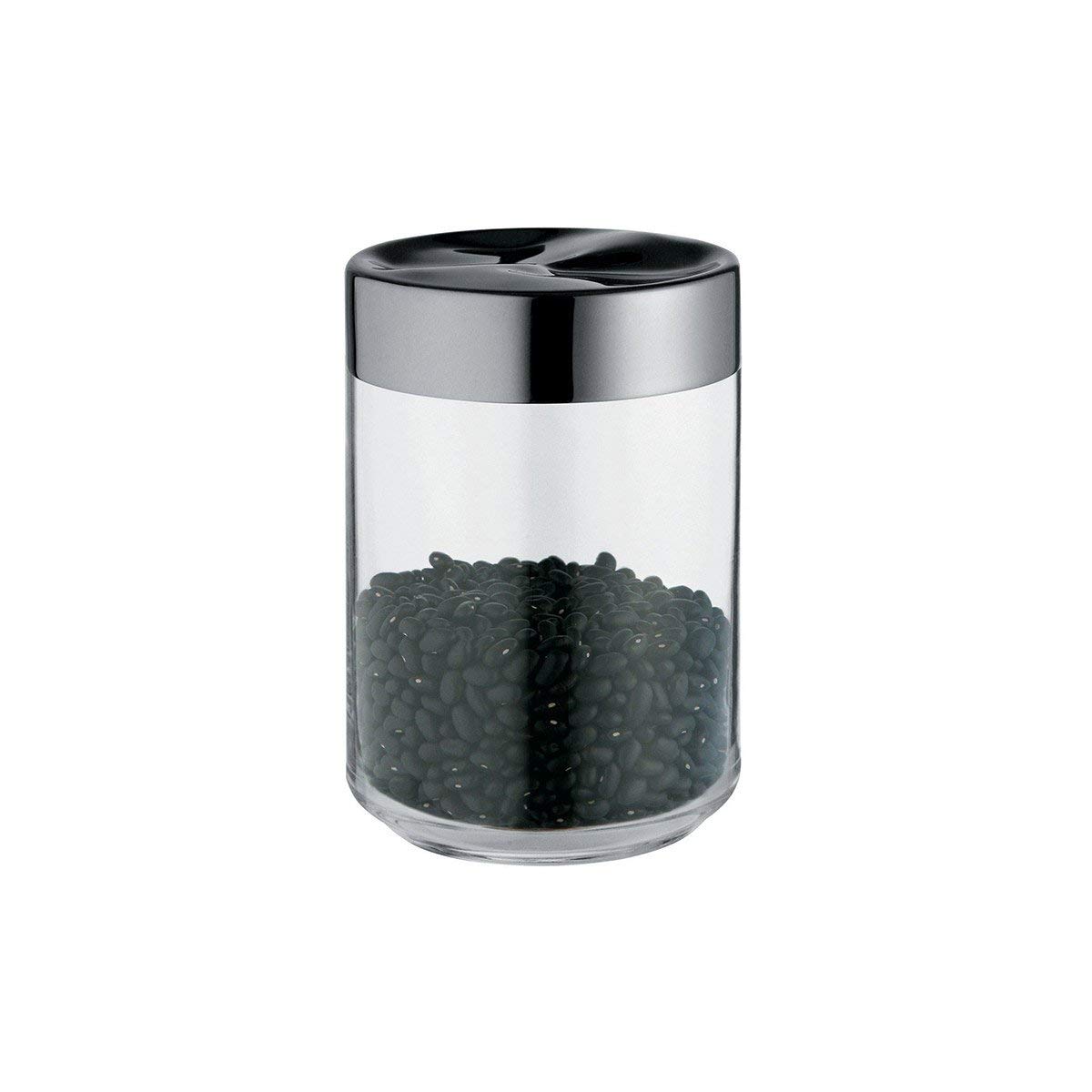Alessi Julieta LC09, Design Hermetic Kitchen Jar, Glass Body with Stainless Steel 18/10 Lid, 100 cl, Silver - Image 2