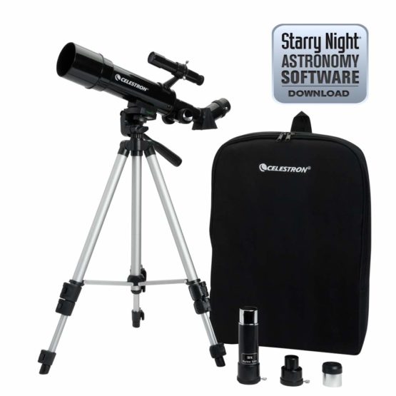 Celestron 21038 Travel Scope 50 Portable Refractor Telescope Kit with Backpack, Black