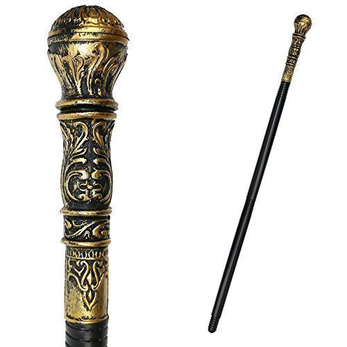 Robelli Fancy Dress Handheld Cane Staff Prop WORLD BOOK DAY, Black