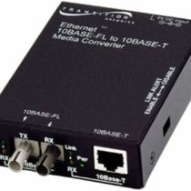 TRANSITION NETWORKS E-TBT-FRL-05(SM) Stand Alone 100m 10BASE-T RJ-45 to 10BASE-FL Ethernet Media Converter