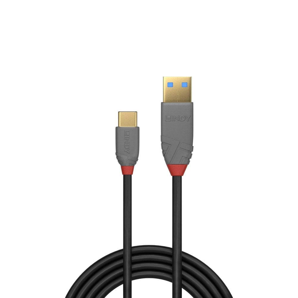 Lindy 2m USB 2.0 Type C to A Cable, Anthra Line Black - Image 2