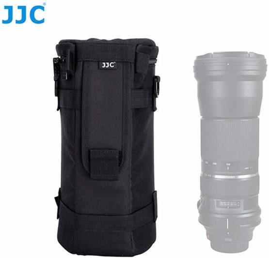 JJC DLP-7 130 x 310 mm Water Resistant Deluxe Lens Pouch with Strap - Black - Image 2