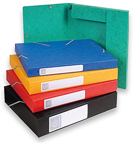 Exacompta, Ref 16017H, Cartobox Pressboard Filing Box, 25 x 33cm, Suitable for A4+ Documents, Elastic Straps on 2 Corners - Image 3