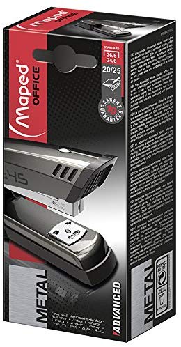 Maped Office Advanced Grey Half Strip Metal Stapler (20 sheets), Black