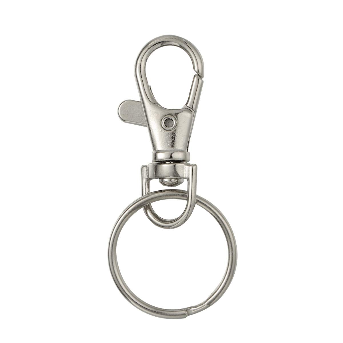 WINOMO Key Clasp Key Ring Clasp 200pcs 25mm Crayfish Fob with Ring Crayfish Charm Chain and Chain with 20 Sets of Large-Sized Detachable Swivel Lobster Clasps Chains - Image 2