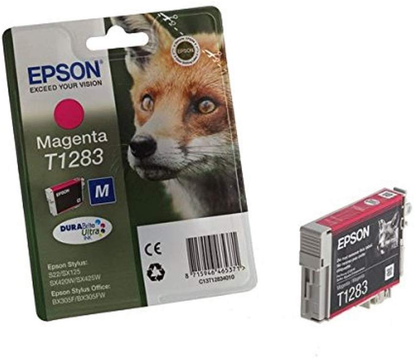 Epson T1283 Magenta Fox Genuine, DURABrite Ultra Ink Cartridge, Standard