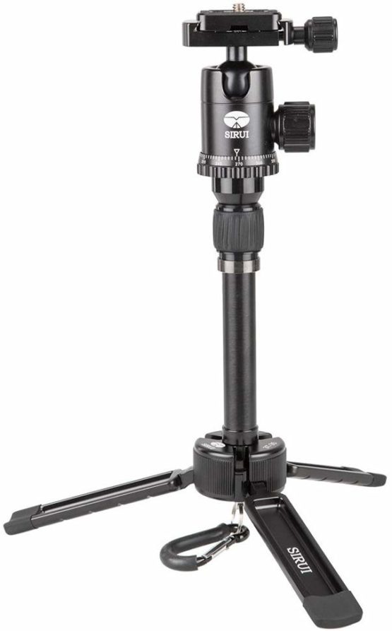 SIRUI 3T-35K Mini Tripod Aluminum Tabletop Handheld Tripod with Ball Head and Central Column Load Capacity Up to 4kgs, Black