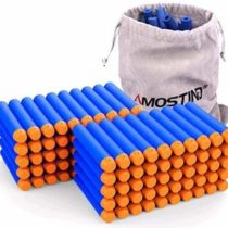 AMOSTING Refill Foam Darts for Nerf N-Strike Elite Series -Blue（only 100PCS with drawstring bag）