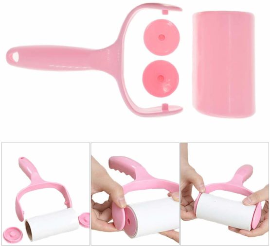 Mr Hsiung & Mrs Yin 300 Sheets Lint Roller for Clothes, Pet Hair Remover, TCEBUY Extra Sticky Lint Remover Brush, Clothes Cleaner Roller, 1 Roller + 5 Refills - Image 4