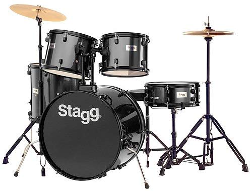 Stagg TIM122B BK Drum Set, Black