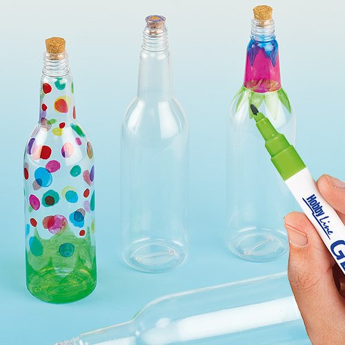 Baker Ross EV3034 Plastic Art Bottles, Perfect for Children to Fill with Coloured Sand Decorate with Glass Pens - Image 3