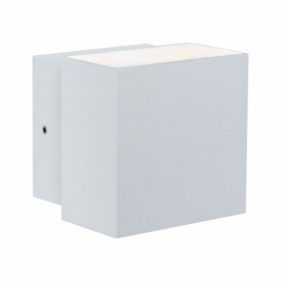 Paulmann 18003 Surface-Mounted luminaire House Wall LED Orientation Cybo Rectangular lamp 2x3W White 100x100 mm Outdoors IP65 Jet-Water Protected Lighting Accents, 6 W, 230 V