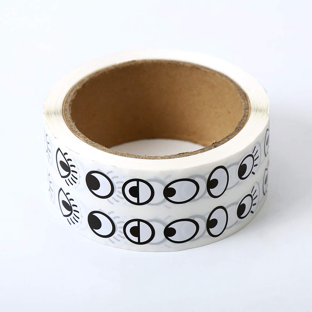 Black White Wiggle Eye Stickers Labels on a Roll -2000 Pcs, Multicolor - Image 3