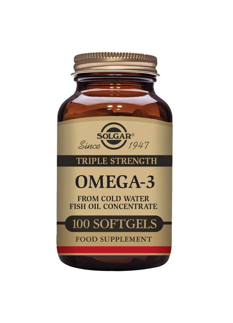 Solgar Triple Strength Omega 3, Supports Brain and Eyes, Heart Health Friendly, Fish Oil, Brown, 100 Count (Pack of 1)