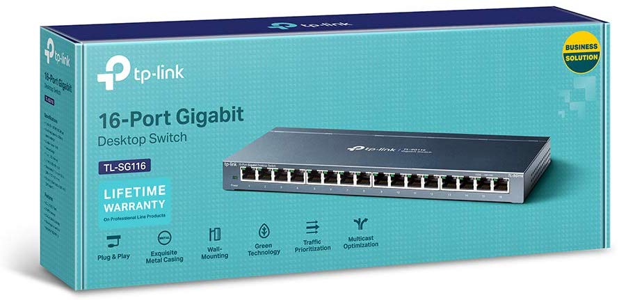 TP-Link TL-SG116 16-Port Desktop Gigabit Network Switch, Green Power-Saving Ethernet Splitter - Image 3