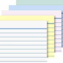 Brunnen Index Cards, Ruled, 180 g/m² Index Card Box A8 Landscape, Assorted
