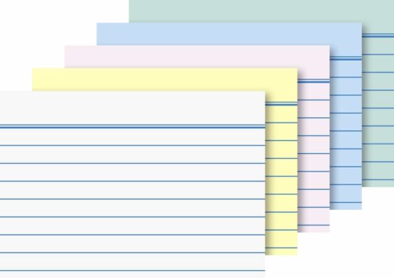 Brunnen Index Cards, Ruled, 180 g/m² Index Card Box A8 Landscape, Assorted