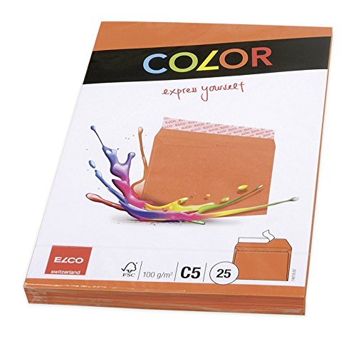Elco C5 "Cellozip Color" Envelope - Orange (Pack of 25), 229 x 162 month
