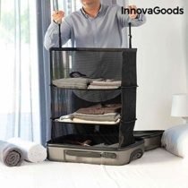 InnovaGoods Estantería Plegable Organizadora De Maletas Packing Organiser, 45 cm, Black (Negro)