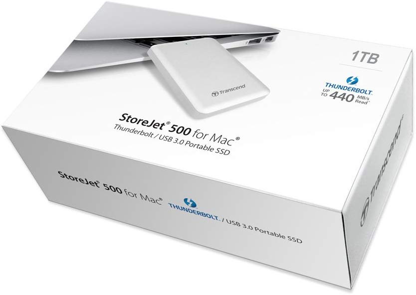 Transcend 1TB Portable SSD for MacBook USB 3.1 Gen 1 Thunderbolt, Up to 440/300 MB/s TS1TSJM500, White, 1 TB - Image 4
