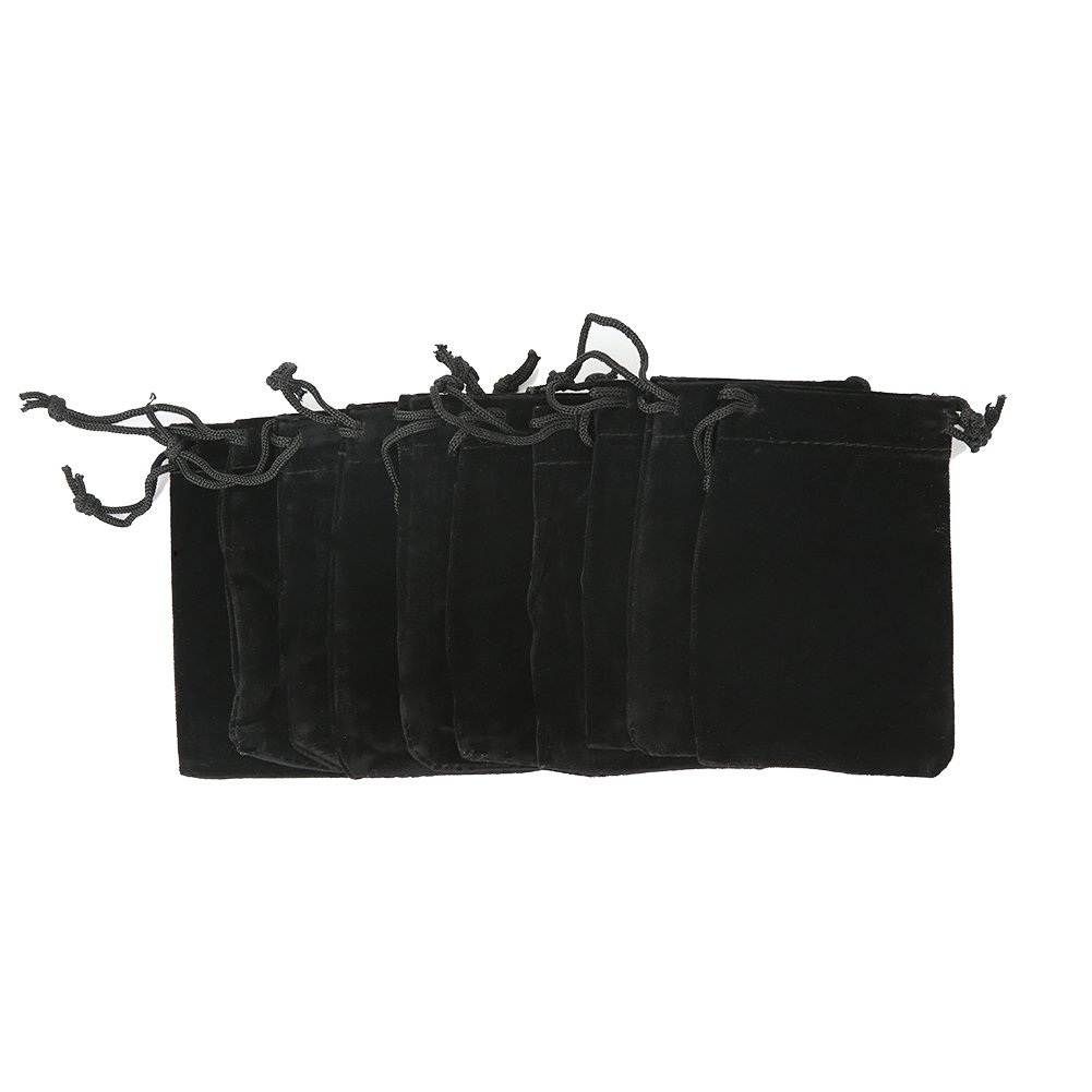 Shintop 10pcs Velvet Drawstring Bags, 8x10cm Velvet Pouches for Jewelry Gift Packaging (Black), 10pcs,Black - Image 4