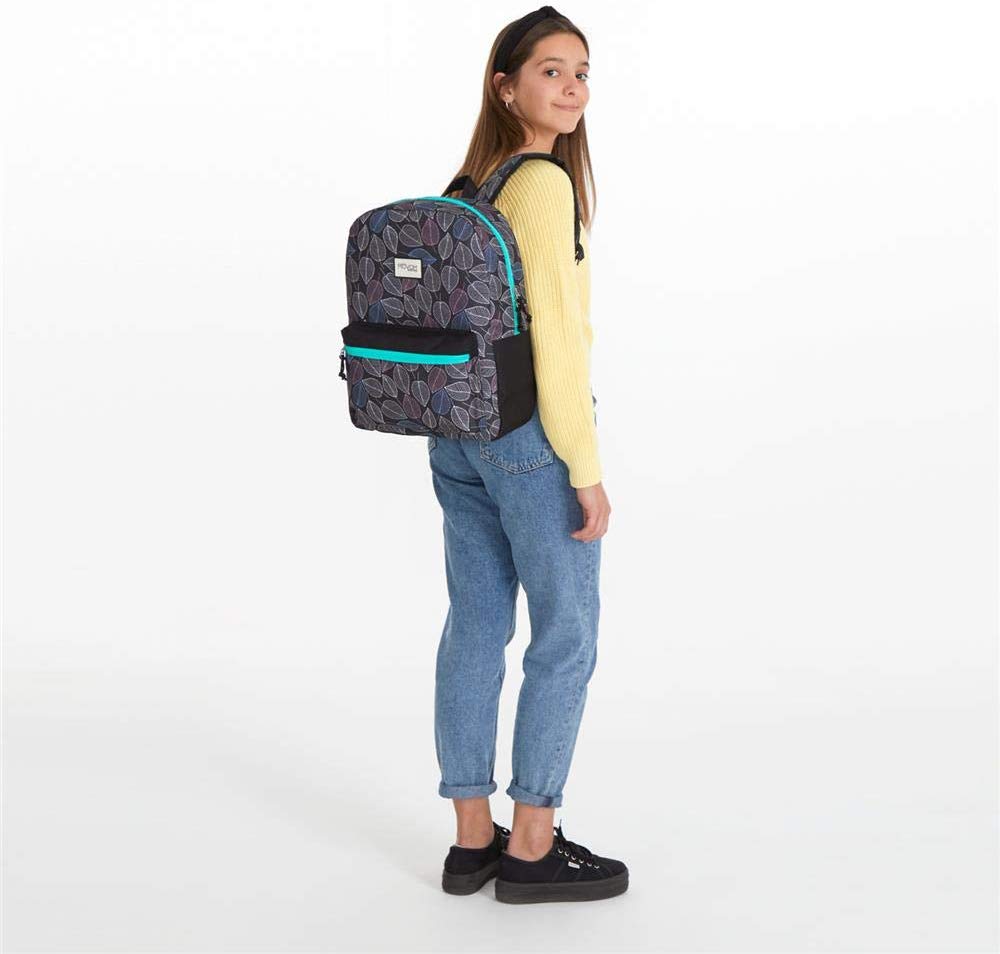 Movom Leaves Backpack Black 32x42x16 cms Polyester 21.5L, Green, 42 cm - Image 3
