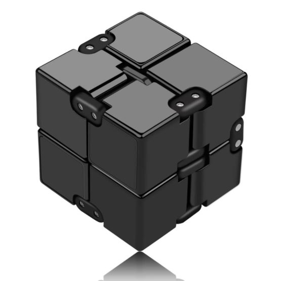 Funxim Infinity Cube Fidget Cube Toy suitable for Adults & Kids, New Version Fidget Finger Toy Stress and Anxiety relief, Killing Time Fidget Toys Infinite Cube suitable for Office Staff (Black)