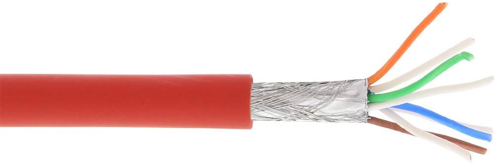 InLine® 76899R S/FTP Patch Cable 500 MHZ Halogen- Copper 100 m Red, Copper,Red