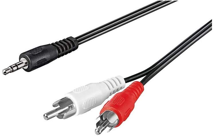 Goobay 51649 Audio Cable AUX Adapter, 3.5 mm Male to Stereo RCA Male, CU, Black, 1.5 m Cable Length, 1.5 Meters