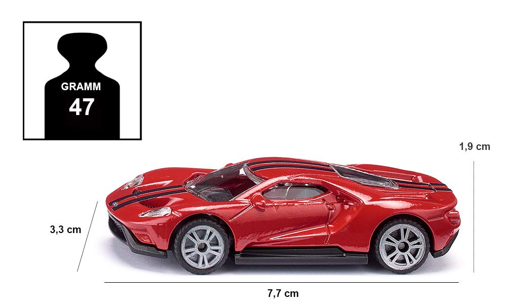 siku 1526, Ford GT Classic Sports Car, Metal,Plastic, Red, Compatible with other siku models of the same scale - Image 4