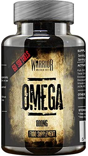 Warrior Omega 3 Fish Oil 1000mg, EPA & DHA for Heart Brain, Eyes, Skin, Immune System