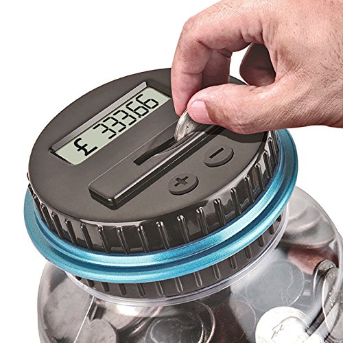 LemonBest Digital UK Coins Automatic Counting Money Box Jar LCD Display Transparent Large Capacity Gift for Kids - Image 2