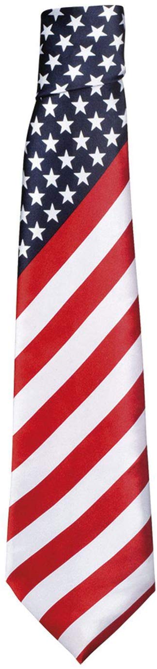 Boland USA Flag Tie, Patriotic American Necktie with Stars and Stripes, Costume Accessory for 4th of July, Independence Day