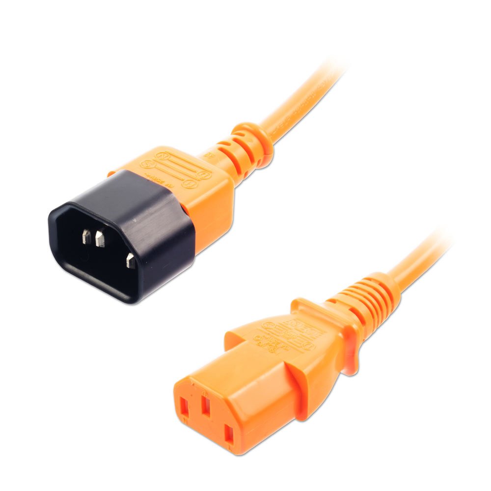 Lindy 0.5m IEC C14 to IEC C13 Extension Power Cable, Orange