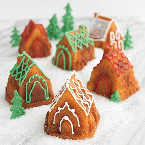 Nordic Ware 81948 Cosy Village 6-Cup Cake Pan Silver, 6 Cup Capacity - Image 3